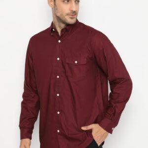 Jack Nicklaus Evaro Kemeja Pria Slim Fit Burgundy