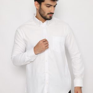 Jobb Brioni Kemeja Pria Lengan Panjang Regular Fit Putih