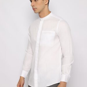 Jobb Kareem Koko Pria Lengan Panjang Slim Fit Putih