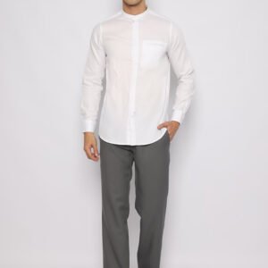 Jobb Kareem Koko Pria Lengan Panjang Slim Fit Putih