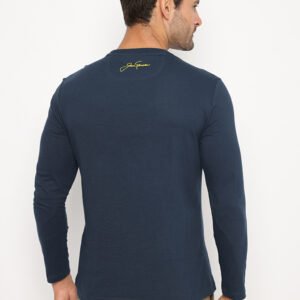 Jack Nicklaus Vector T-shirt Pria Lengan Panjang Slim Fit Navy