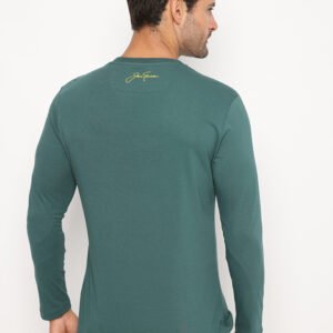 Jack Nicklaus Vector T-Shirt Pria Lengan Panjang Slim Fit Panderosa Green