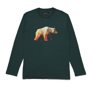 Jack Nicklaus Vector T-Shirt Pria Lengan Panjang Slim Fit Panderosa Green