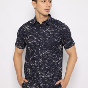 Jobb Renzo Kemeja Pria Lengan Pendek Slim Fit Black