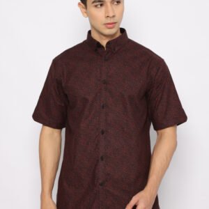 Jobb Jaspero Kemeja Pria Lengan Pendek Regular Fit Maroon