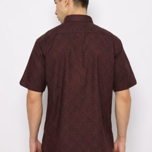 Jobb Jaspero Kemeja Pria Lengan Pendek Regular Fit Maroon