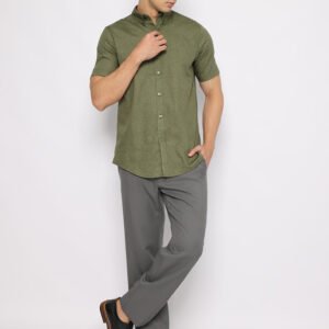 Jobb Benjoz Kemeja Pria Lengan Pendek Slim Fit M.Green