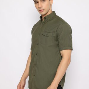 Jack Nicklaus Royal Kemeja Pria Lengan Pendek Slim Fit Olive