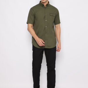 Jack Nicklaus Royal Kemeja Pria Lengan Pendek Slim Fit Olive