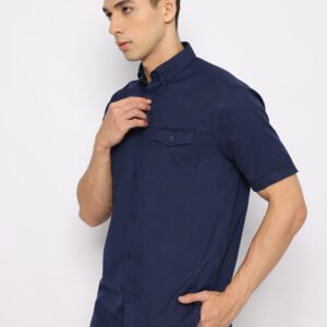 Jack Nicklaus Royal Kemeja Pria Lengan Pendek Slim Fit Navy