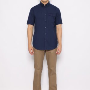 Jack Nicklaus Royal Kemeja Pria Lengan Pendek Slim Fit Navy