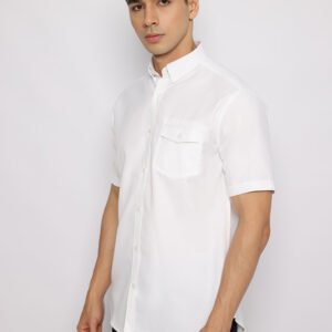 Jack Nicklaus Royal Kemeja Pria Lengan Pendek Slim Fit Putih