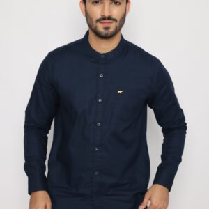 Jack Nicklaus Leonard Kemeja Pria Lengan Panjang Slim Fit Navy