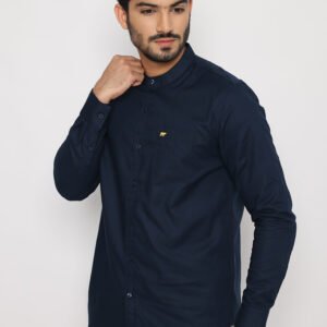 Jack Nicklaus Leonard Kemeja Pria Lengan Panjang Slim Fit Navy