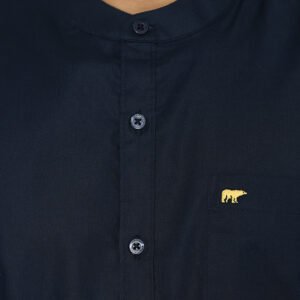 Jack Nicklaus Leonard Kemeja Pria Lengan Panjang Slim Fit Navy