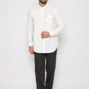 Jack Nicklaus Leonard Kemeja Pria Lengan Panjang Slim Fit Putih