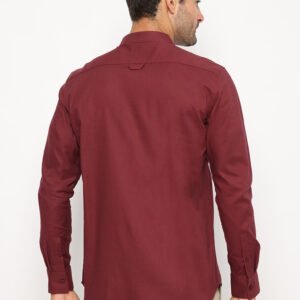 Jack Nicklaus Leonard Kemeja Pria Lengan Panjang Slim Fit Maroon