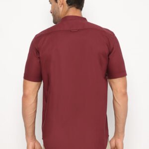 Jack Nicklaus Leon Kemeja Pria Lengan Pendek Slim Fit Maroon
