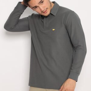 Jack Nicklaus Davidton Polo Shirt Pria Regular Fit Iron Gate