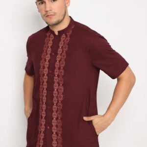 Jobb Qadir Baju Koko Pria Lengan Pendek Regular Fit Maroon