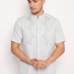 Jobb Ghaffar Baju Koko Pria Lengan Pendek Regular Fit Abu-Abu