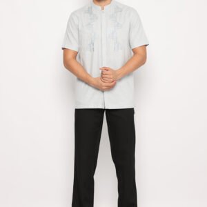 Jobb Ghaffar Baju Koko Pria Lengan Pendek Regular Fit Abu-Abu