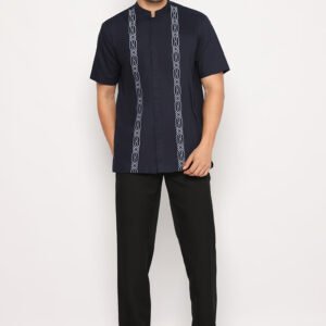 Jobb Haseeb Baju Koko Pria Lengan Pendek Regular Fit Navy