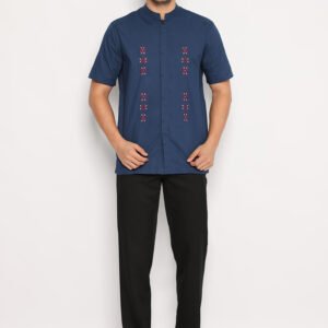 Jobb Rashid Baju Koko Pria Lengan Pendek Regular Fit Navy