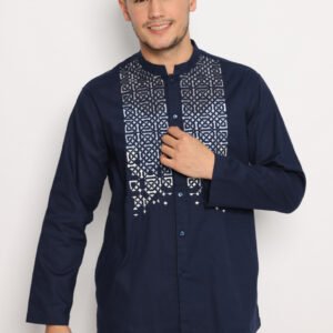 Jobb Ziyad Koko Pria Lengan Panjang Regular Fit Navy