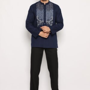 Jobb Ziyad Koko Pria Lengan Panjang Regular Fit Navy