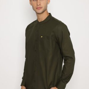 Jack Nicklaus Leonard Kemeja Pria Lengan Panjang Slim Fit Olive