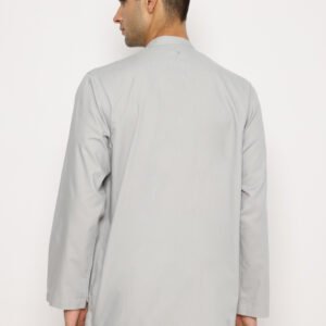 Jobb Wahhab Baju Koko Pria Lengan Panjang Regular Fit Abu-Abu