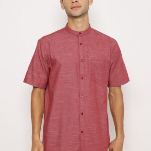 Jobb Barstow Kemeja Pria Lengan Pendek Regular Fit Maroon