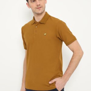 Jack Nicklaus Sherwood Polo Shirt Pria Regular Fit Tapenade Brown