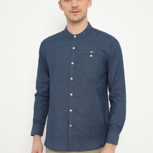 Jack Nicklaus Eldorado Kemeja Pria Lengan Panjang Slim Fit Navy