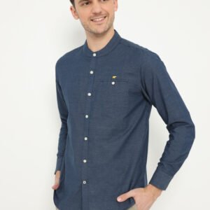 Jack Nicklaus Eldorado Kemeja Pria Lengan Panjang Slim Fit Navy