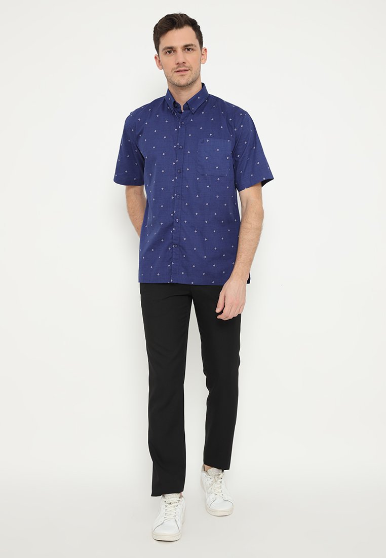 Jobb Axel Kemeja Pria Lengan Pendek Regular Fit Navy - Image 4