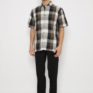 Jobb Owen Kemeja Pria Lengan Pendek Regular Fit Coklat