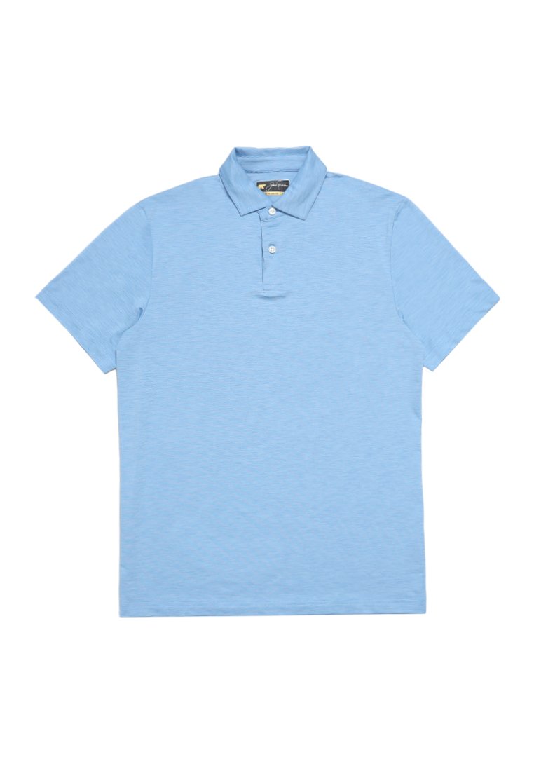 Jack Nicklaus Handanovic Premium Tonal two color Solid Polo Silver Lake - Image 5