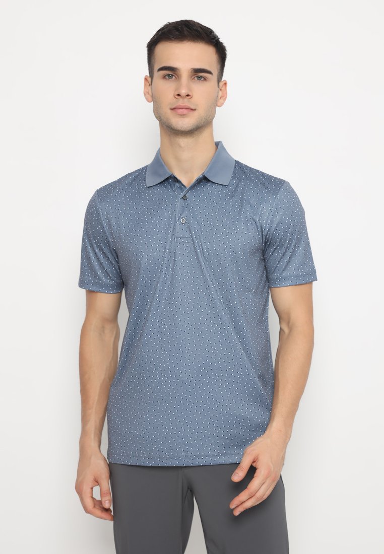 Jack Nicklaus Onana Premium Multi square print polo Silver Moon