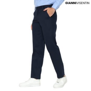 Gianni Visentin - Celana Chinos Stretch Pria Biru Tua - 2101